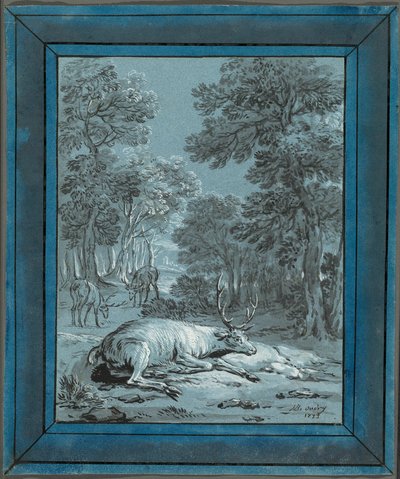 Den syge hjort af Jean Baptiste Oudry