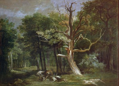 Ulvejagt i Saint-Germains skov, 1748 af Jean Baptiste Oudry