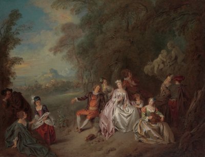 Countrykoncert, ca. 1734. af Jean Baptiste Pater