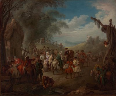 Tropper på marts, ca. 1725. af Jean Baptiste Pater