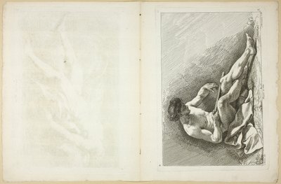 Figur (recto og verso), fra Anden bog med figurer af akademier, indgraveret delvist af professorerne fra Royal Academy af Jean Baptiste Perronneau