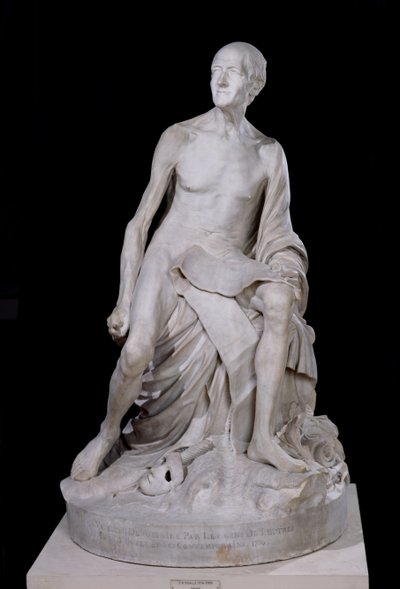 Siddende Statue af Voltaire (1694-1778) 1776 (marmor) af Jean Baptiste Pigalle
