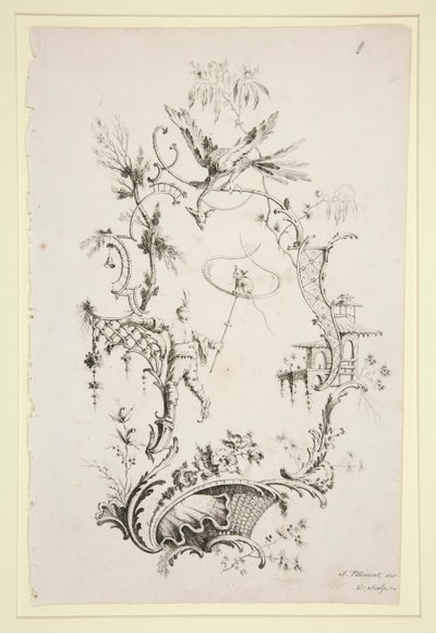 Bog med kinesiske ornamenter, 6 ark af Jean Baptiste Pillement