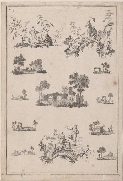 Chinoiserie Ornamenter, ca. 1770. af Jean Baptiste Pillement