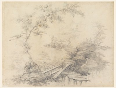 Tegning, Chinoiserie-fantasi, ca. 1780 af Jean Baptiste Pillement