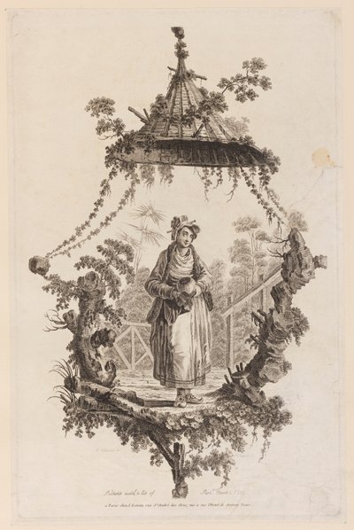 Figur under baldakin af Jean Baptiste Pillement