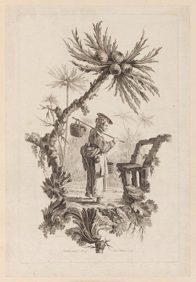 Figur med kurv under gren af Jean Baptiste Pillement