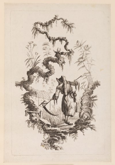 Figur med Scythe Under Bough af Jean Baptiste Pillement