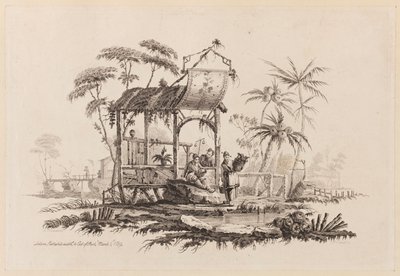 Figurer under en struktur af Jean Baptiste Pillement