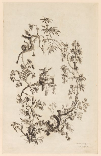 Plade 5, fra "A New Book of Chinese Ornaments" af Jean Baptiste Pillement