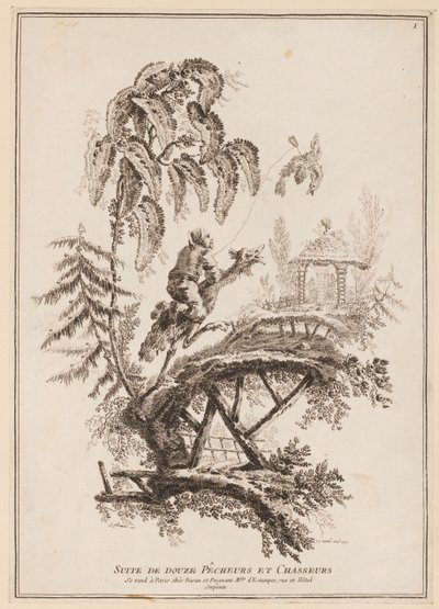 Titelside, "Suite af tolv fiskere og jægere" af Jean Baptiste Pillement