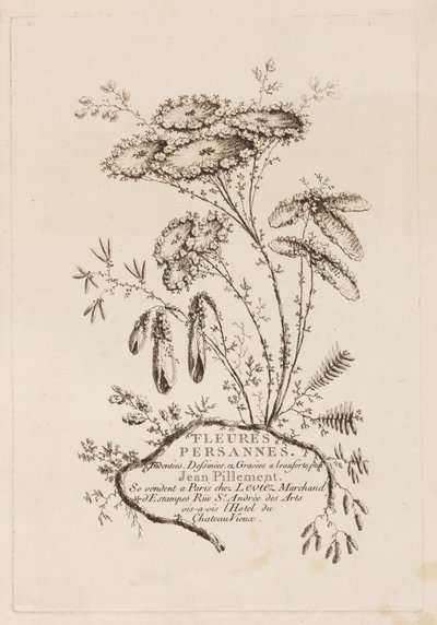Titelside fra "Persiske blomster" af Jean Baptiste Pillement