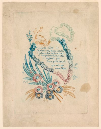 Titelside for "Nouvelle Suite de Cahiers de fleurs iéales" af Jean Baptiste Pillement