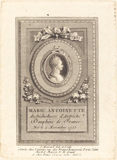 Marie Antoinette af Jean Baptiste Raphael Urbain Massard