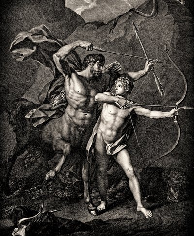 The Education of Achilles af Chiron, ca. 1798 af Jean Baptiste Regnault