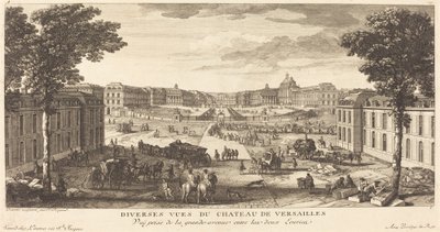 Udsigt taget fra hovedgaden mellem de to stalde af Jean Baptiste Rigaud