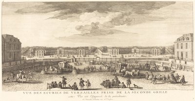 Udsigt over staldene i Versailles taget fra den anden port af Jean Baptiste Rigaud