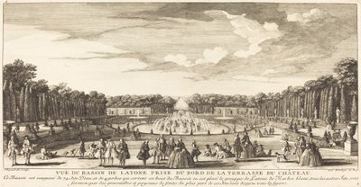 Udsigt over Bassin de Latona taget fra kanten af ​​Chateau Terrace af Jean Baptiste Rigaud