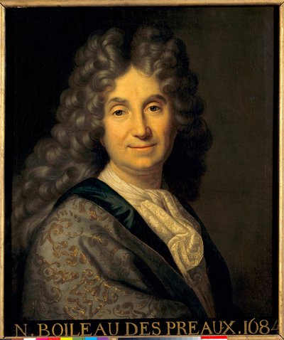 Portræt af Nicolas Boileau Despreaux (Boileau-Despreaux) (1636-1711) - Maleri af Jean Baptiste Santerre (1651-1717) af Jean Baptiste Santerre
