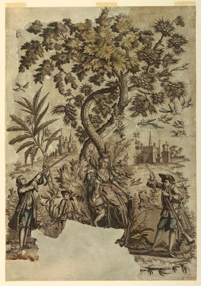 Fuglejagt af Jean Baptiste Scotin I