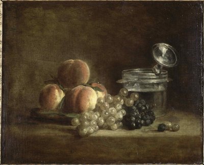 Ferskner og druer. af Jean Baptiste Simeon Chardin