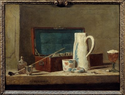 Piber og vase til at drikke eller ryge Maleri af Jean Baptiste Simeon Chardin (1699-1779) 1700-tallet søn. 0,32 x 0,42 m. Paris. Louvre-museet af Jean Baptiste Simeon Chardin