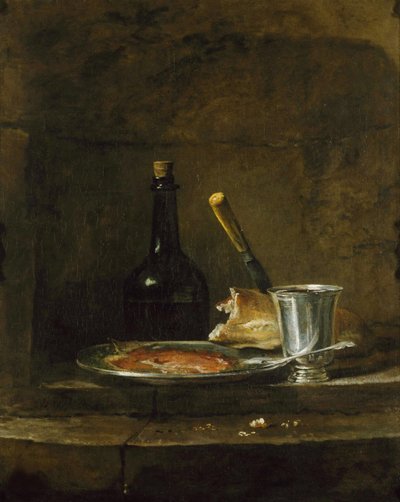 Forberedelse af morgenmaden eller Sølvpokalen før 1728. af Jean Baptiste Simeon Chardin