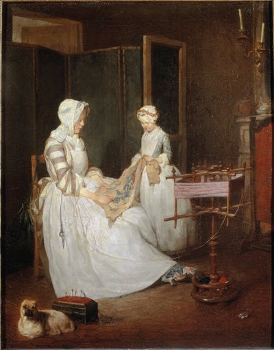 Den flittige moder, c.1740 af Jean Baptiste Simeon Chardin
