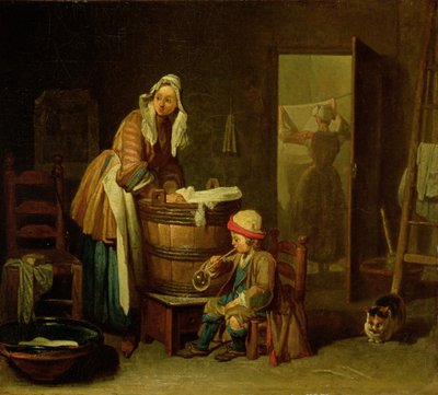 The Laundress (olie på lærred) af Jean Baptiste Simeon Chardin