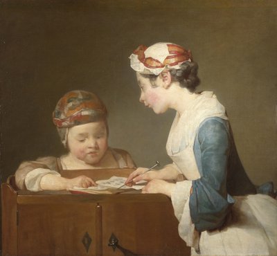 Den unge skolemesterinde af Jean Baptiste Simeon Chardin