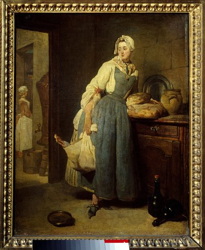 Outfitteren. Maleri af Jean Baptiste Simeon Chardin (1699-1779) 1700-tallet søn. 0,47x0,38 m. af Jean Baptiste Simeon Chardin