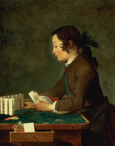 Ung dreng spiller kort af Jean Baptiste Simeon Chardin