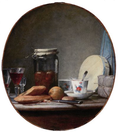 Krukke med abrikoser af Jean-Baptiste Simeon Chardin