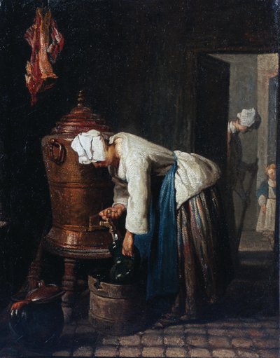 Kvinde henter vand ved cisternen af Jean-Baptiste Simeon Chardin