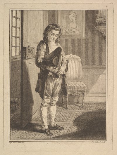 Shoe Shiner Stripper, fra Mes gens, eller Les commissionnaires ultramontains au servi..., 1766-70. af Jean Baptiste Tillard