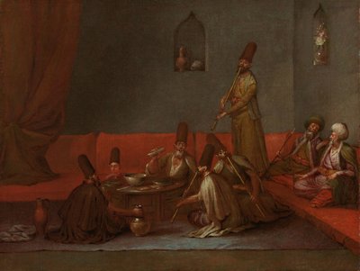 Dervisher deler et måltid Dervisher ved måltidet Dervisher ved bordet af Jean Baptiste Vanmour