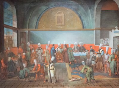 Middag i paladset til ære for en ambassadør af Jean Baptiste Vanmour