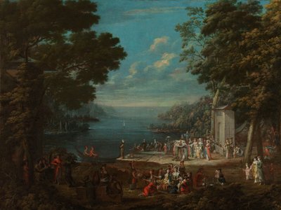 Dameudflugt ved Hünkar İskelesi langs Bosporus Damesfeest i Sultans Pier aan de Bosporus af Jean Baptiste Vanmour