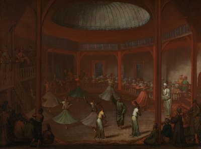 Virvlende dervischer, ca.1730 af Jean Baptiste Vanmour