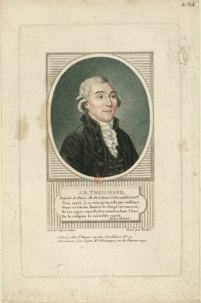 Portræt af Jean-Baptiste Treilhard 1742-1810, ca. 1790. af Jean Baptiste Verite