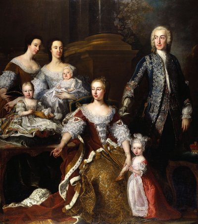 Augusta af Saxe-Gotha, prinsesse af Wales, med medlemmer af sin familie og husstand, 1739 af Jean Baptiste van Loo