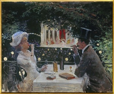 Middag hos ambassadørerne. Maleri af Jean Beraud (1849-1935), 20. århundrede. Olie på træ. Mål: 0,37 x 0,45 m. Paris, Musée Carnavalet. af Jean Beraud
