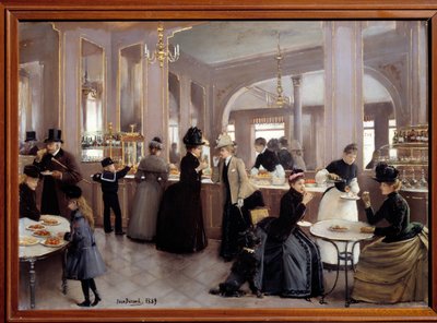 La passerie gloppe avenue des Champs Elysees. Maleri af Jean Beraud (1849 - 1935) af Jean Beraud