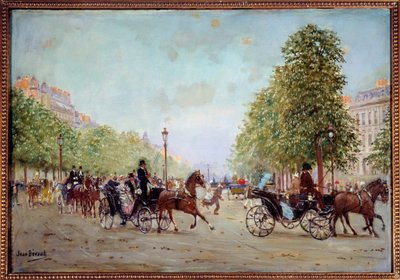 La promenade aux Champs-Elysees Maleri af Jean Beraud (1849-1935) 1800-tallet. Dim 0,38 x 0,55 m Paris, Musee Carnavalet af Jean Beraud