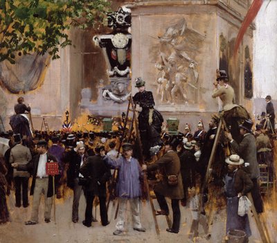 Victor Hugos begravelse (1802-85) ved Triumfbuen, 1885 af Jean Beraud