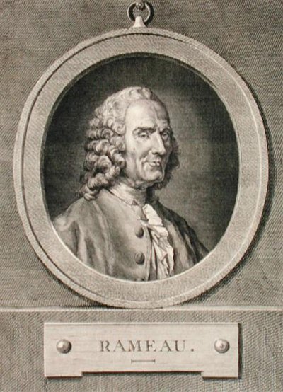 Portræt af Jean Philippe Rameau (1683-1764) graveret af Benoist (stik) af Jean Bernard (after) Restout
