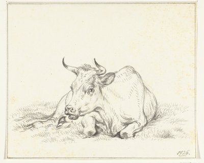 Liggende ko, forfra af Jean Bernard