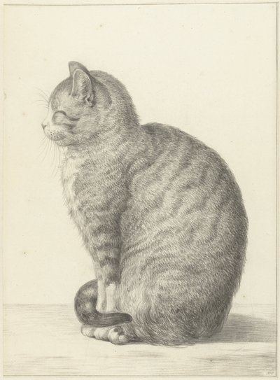 Siddende kat, til venstre af Jean Bernard