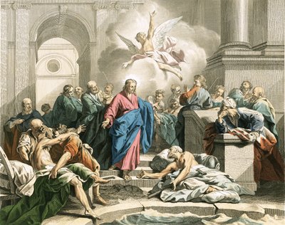 Jesus helbreder en impotent mand ved Bethesda-dammen af Jean Bernard Restout