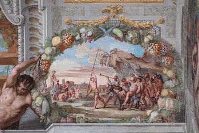 Et af de enogfyrre paneler med scener, der fortæller om begivenhederne omkring Bacchus af Jean Boulanger